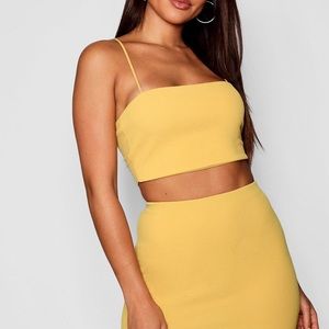 Yellow Strappy Crop + Mini Skirt co-ord 🌞